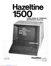 hazeltine 1500 Reference Manual