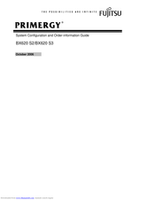 Fujitsu Primergy BX620 S2 System Configuration And Order-Information Manual