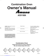 Amana ACO1180A Owner's Manual