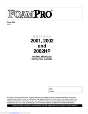 FoamPRO 2002 Installation And Operation Manual