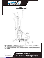 ProGear Air Elliptical 1307 Owner's Manual