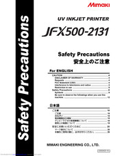 MIMAKI JFX500-2131 Safety Precautions