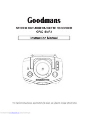Coodmans GPS218MP3 Instruction Manual