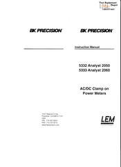 BK Precision 5332 Analyst 2050 Instruction Manual