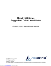 DataMetrics 1980 Series Operation And Maintenance Manual