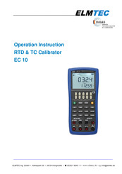 ELMTEC EC 10 Operation Instruction Manual
