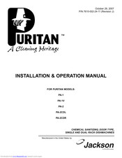 Jackson Puritan PA-1 Installation & Operation Manual