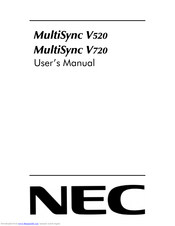 NEC MultiSync V520 User's Manual And Safety Manual