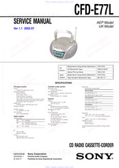 Sony CFD-E77L Service Manual