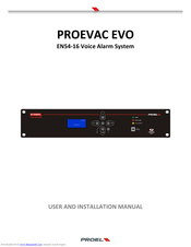 PROEL PROEVAC EVO EV PROM5Z User And Installation Manual