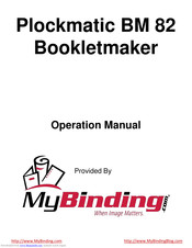 Plockmatic BM 82 Operation Manuals