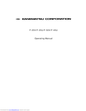 Kanematsu Corporaion F-25V Operating Manual