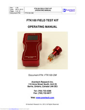 Aventech FTK100 Operating Manual