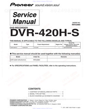 Pioneer DVR-420H-S Service Manual