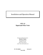 Raytheon SNV-12 Installation And Operation Manual