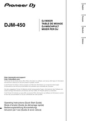 Pioneer DJM-450 Operating Instructions, Quick Start Manual