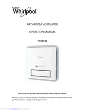 Whirlpool HB10813 Operation Manuals