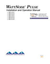 CCS WattNode Pulse WNB-3Y-208-P Installation And Operation Manual