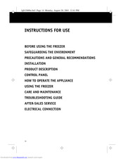 Whirlpool ARC 6980 Instructions For Use Manual