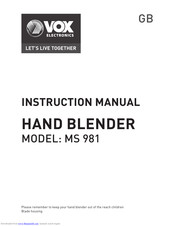 VOX electronics MS 981 Instruction Manual