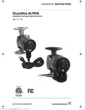 Grundfos ALPHA series Installation And Operating Instructions Manual
