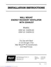 Bard ERVF-A3 Installation Instructions Manual