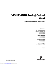 DigiDesign VENUE AO16 Manual