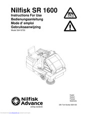Nilfisk-Advance SR 1600 Instructions Manual