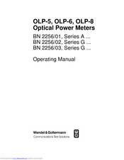 Wandel & Goltermann OLP-5 Operating Manual