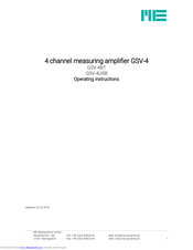 ME GSV-4BT Operating Instructions Manual