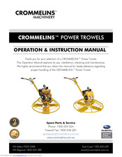 CROMMELINS CPT34RD Operation & Instruction Manual