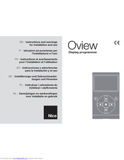 Nice Oview Instructions For Installation And Use Manual