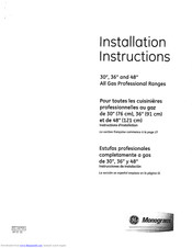 GE ZGP364LD Installation Instructions Manual