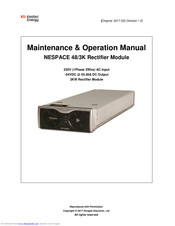 NESpace NESPACE 48/3K Maintenance & Operation Manual