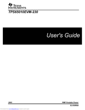Texas Instruments TPS65010EVM-230 User Manual
