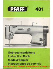 Pfaff 481 C Instruction Book