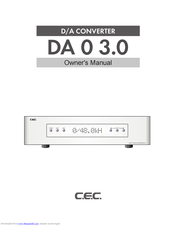 C.E.C. DA 0 3.0 Owner's Manual