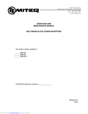 Miteq DNB-2B Operation And Maintenance Manual