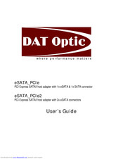 Dat Optic eSATA_PCIe2 User Manual