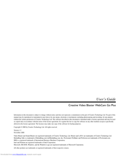 Creative Video Blaster Go Plus User Manual