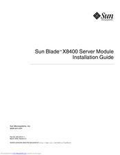 Sun Microsystems Blade X8400 Installation Manual