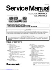 Panasonic SA-AKX600LM Service Manual