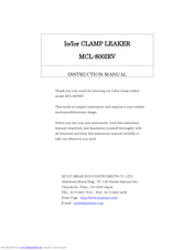 MULTI MEASURING INSTRUMENTS CO.,LTD. MCL-800IRV Instruction Manual