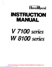 Kansai Special V 7100 Series Instruction Manual