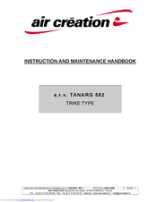 Air Creation TANARG 582 Instruction And Maintenance Handbook