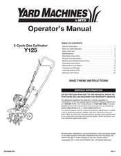 Yard Machines F-49E Operator's Manual