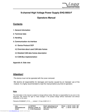 iseg EHQ 9005-F Operator's Manual