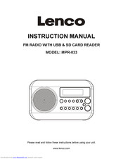LENCO MPR-033 Instruction Manual