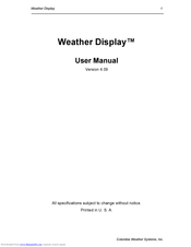 Columbia Weather Systems Weather Display User Manual