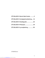 Zte Blade III Quick Start Manual